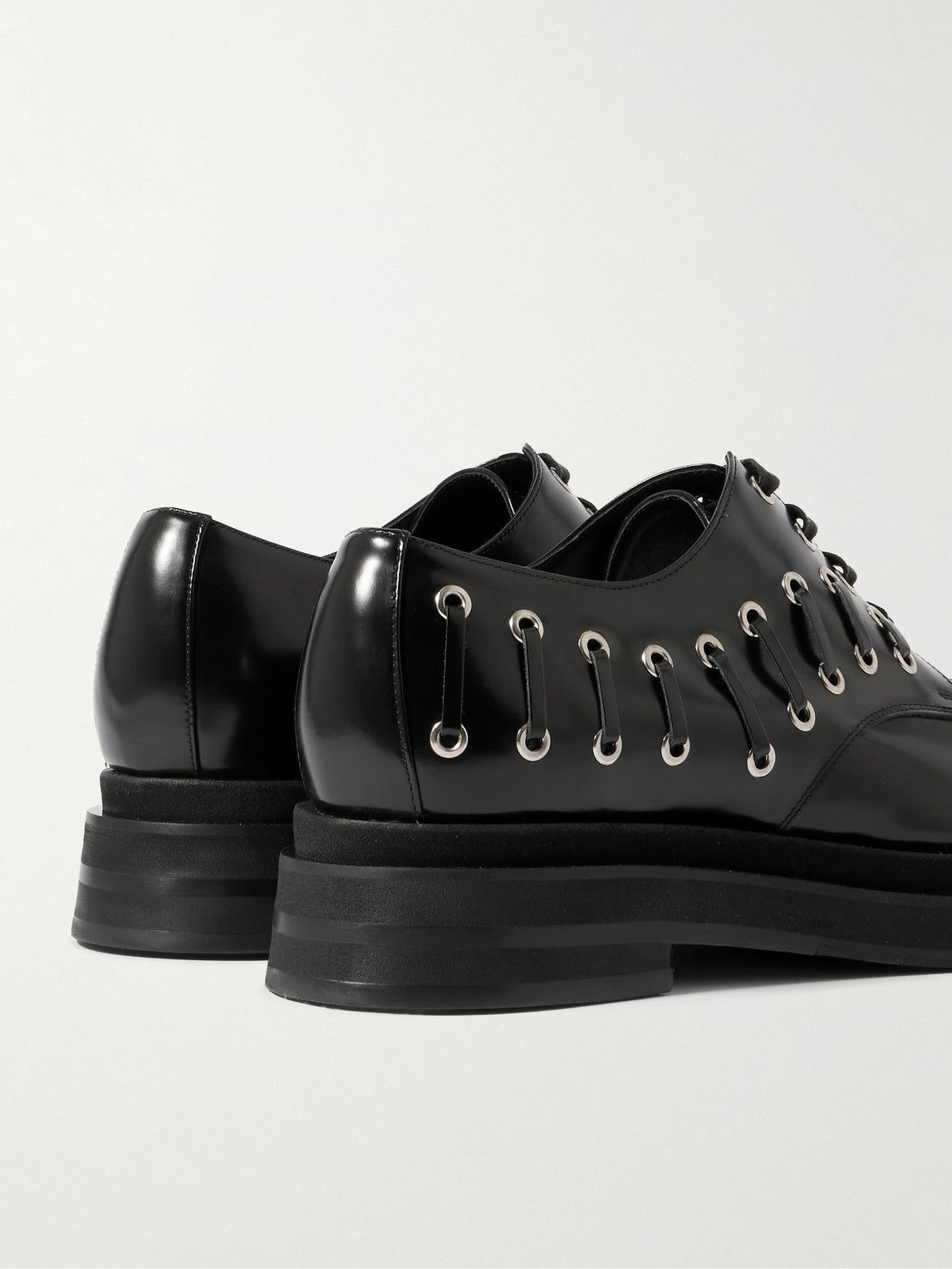 Simone Rocha - Eyelet-Embellished Glossed-Leather Brogues