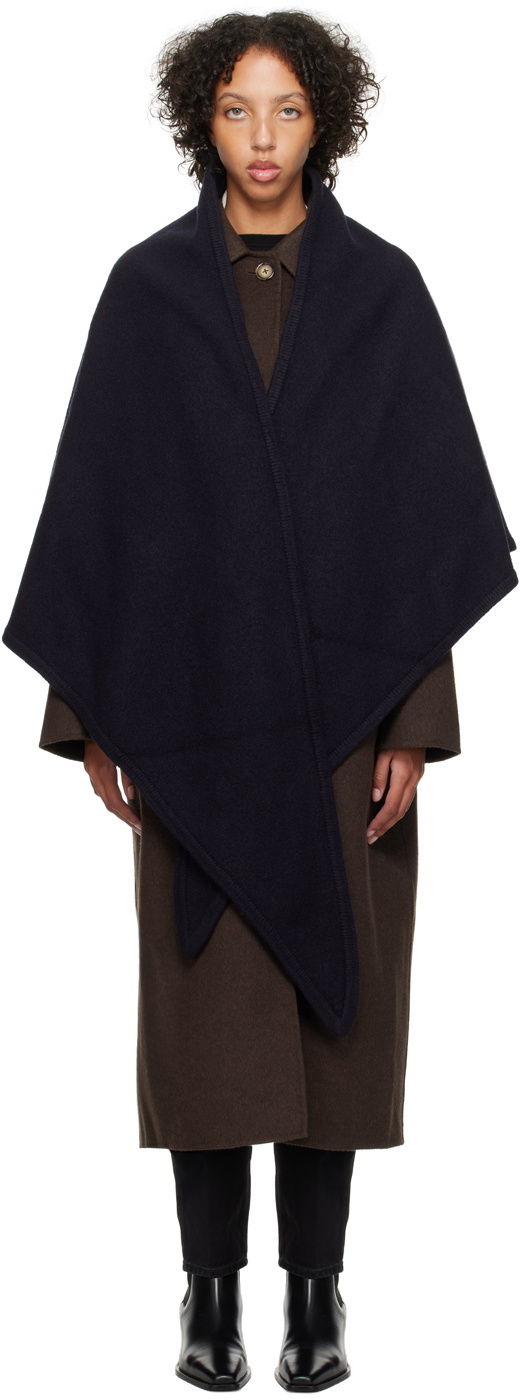 TOTEME Navy Maxi Scarf Toteme