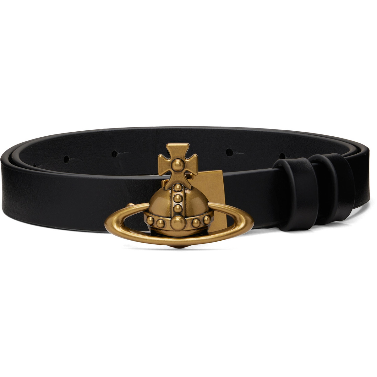 Vivienne Westwood Black Small Orb Buckle Belt