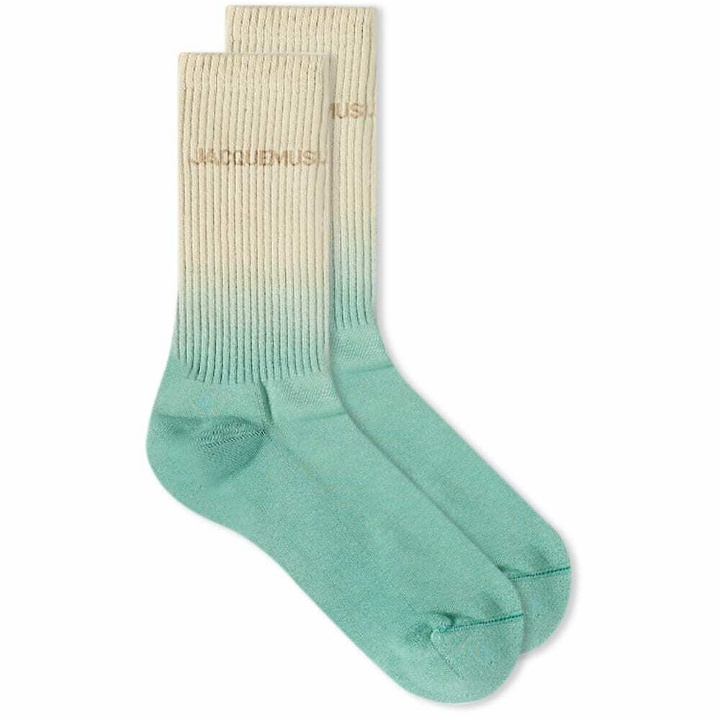 Photo: Jacquemus Men's Fade Logo Sock in Multi-Beige