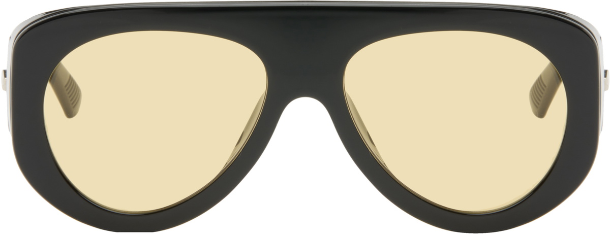 Bottega Veneta Black Osservatorio Aviator Sunglasses