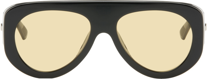 Photo: Bottega Veneta Black Osservatorio Aviator Sunglasses