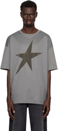 Mugler Gray Velvet Star T-shirt