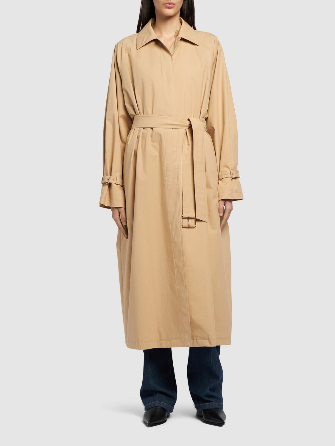 MAX MARA Memo Cotton Gabardine Long Trench Coat Max Mara