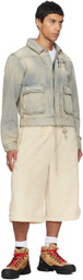 Reese Cooper Beige Sherpa Fleece Wide Leg Shorts