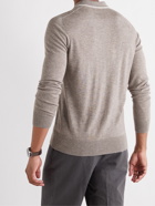MR P. - Contrast-Tipped Cashmere and Silk-Blend Polo Shirt - Neutrals - M
