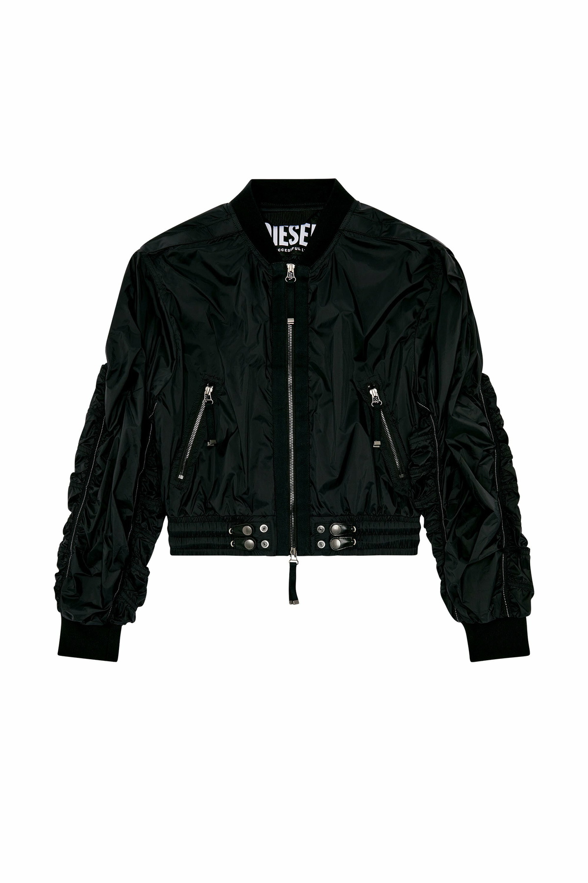 Diesel Bomber jacket in light nylon - Jackets Womens in Black
