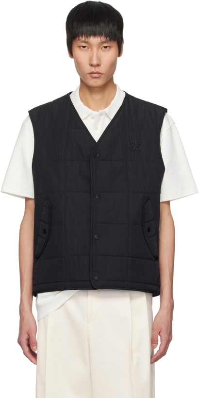 Facetasm Black and Navy Zip Vest Facetasm