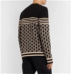 Balmain - Logo-Jacquard Cotton Sweater - Black