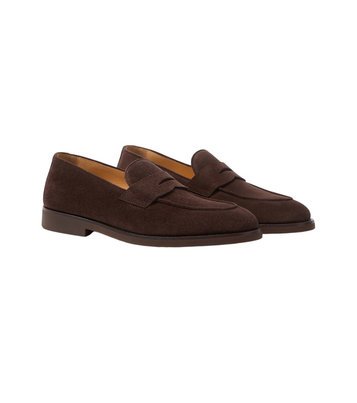 Photo: Brunello Cucinelli Suede penny loafers