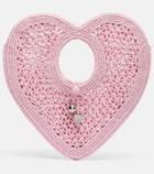 Jacquemus Spiaggia Coeur Small raffia top-handle bag