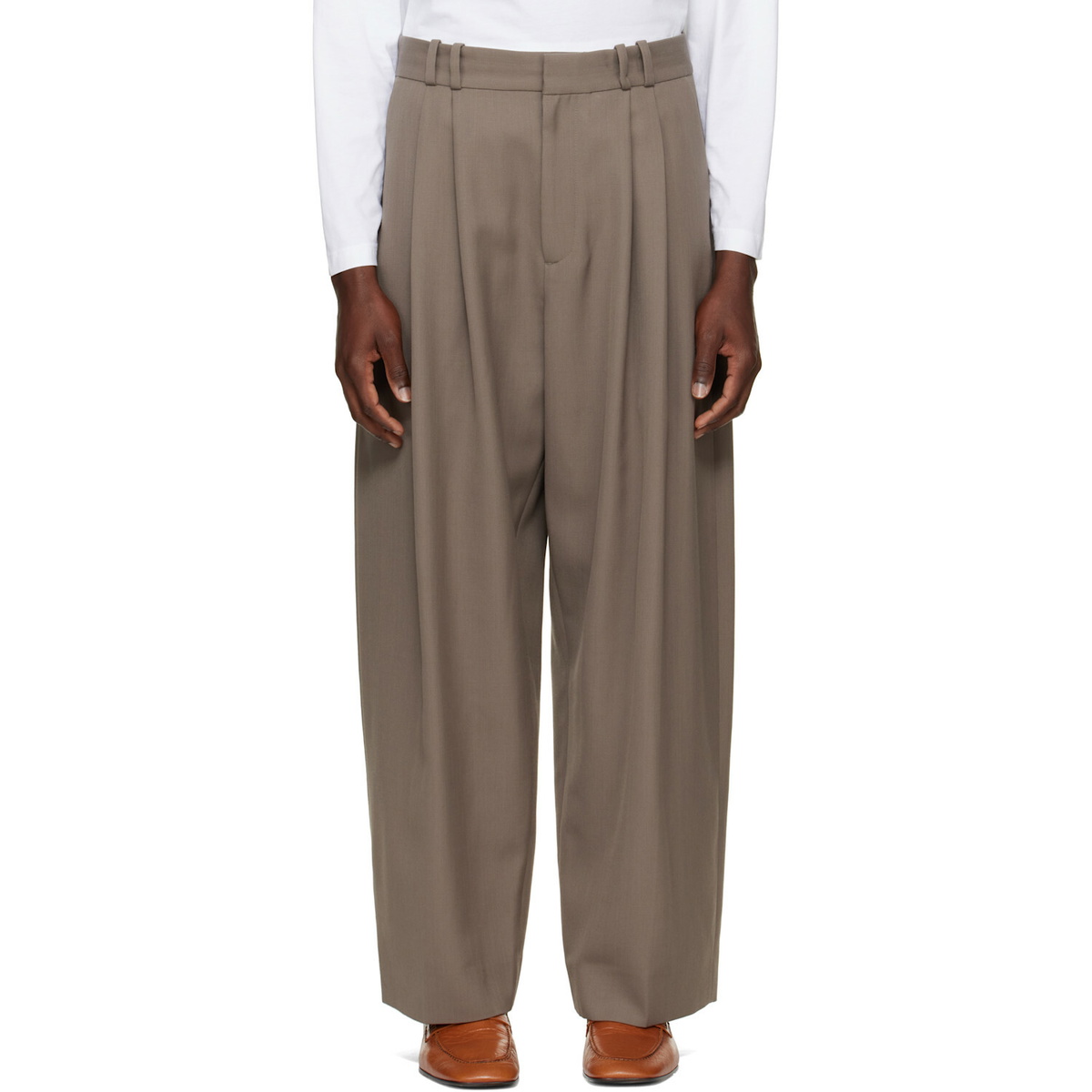 Studio Nicholson Taupe Line Tailored Trousers