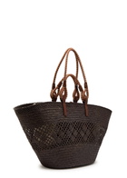 Stella Mccartney Logo Large Raffia Tote bag - Black - One Size