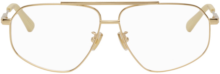 Photo: Bottega Veneta Gold Aviator Glasses