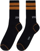 ZEGNA Black Striped Socks