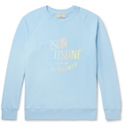 Maison Kitsuné - Logo-Print Loopback Cotton-Jersey Sweatshirt - Blue