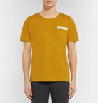 Oliver Spencer - Envelope Contrast-Tipped Cotton-Jersey T-Shirt - Yellow