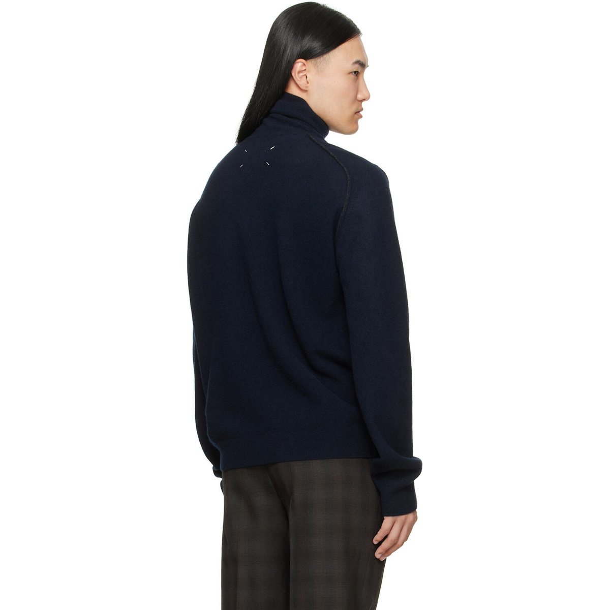 Maison Margiela Navy Virgin Wool Turtleneck