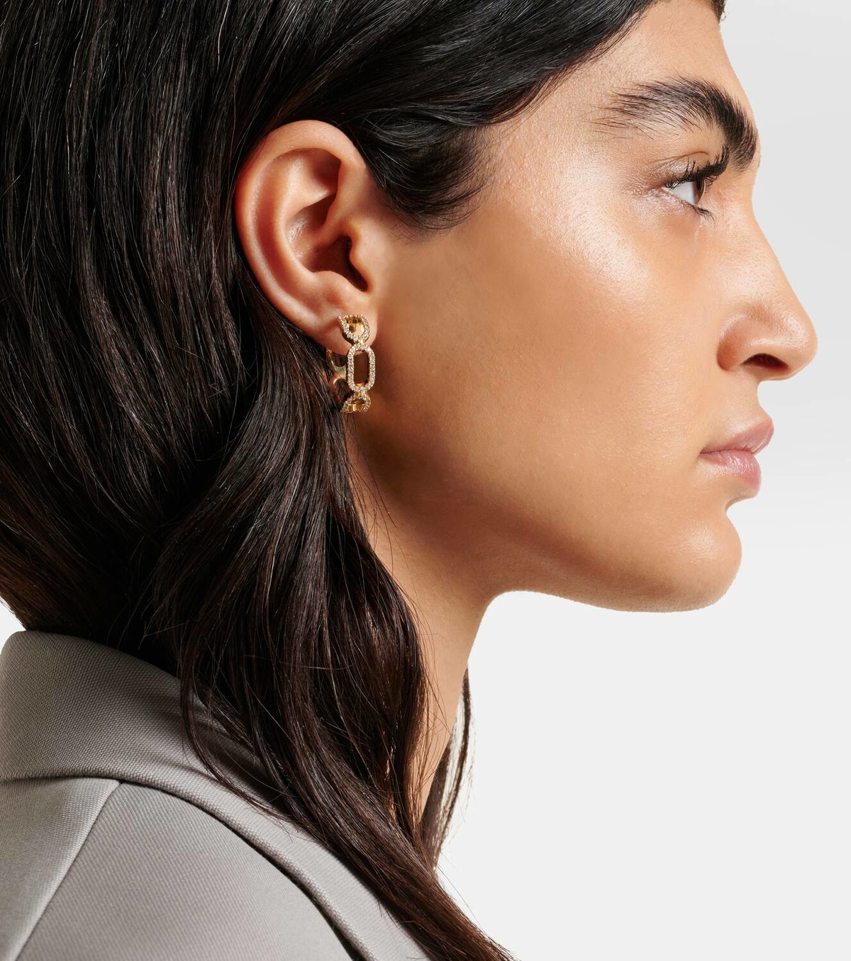 Bucherer Fine Jewellery Link 18kt gold earrings with diamonds