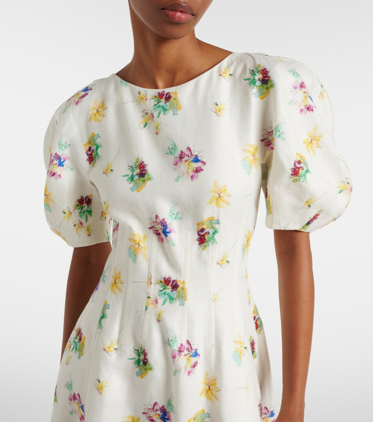 Gabriela Hearst Ranya puff-sleeve linen maxi dress