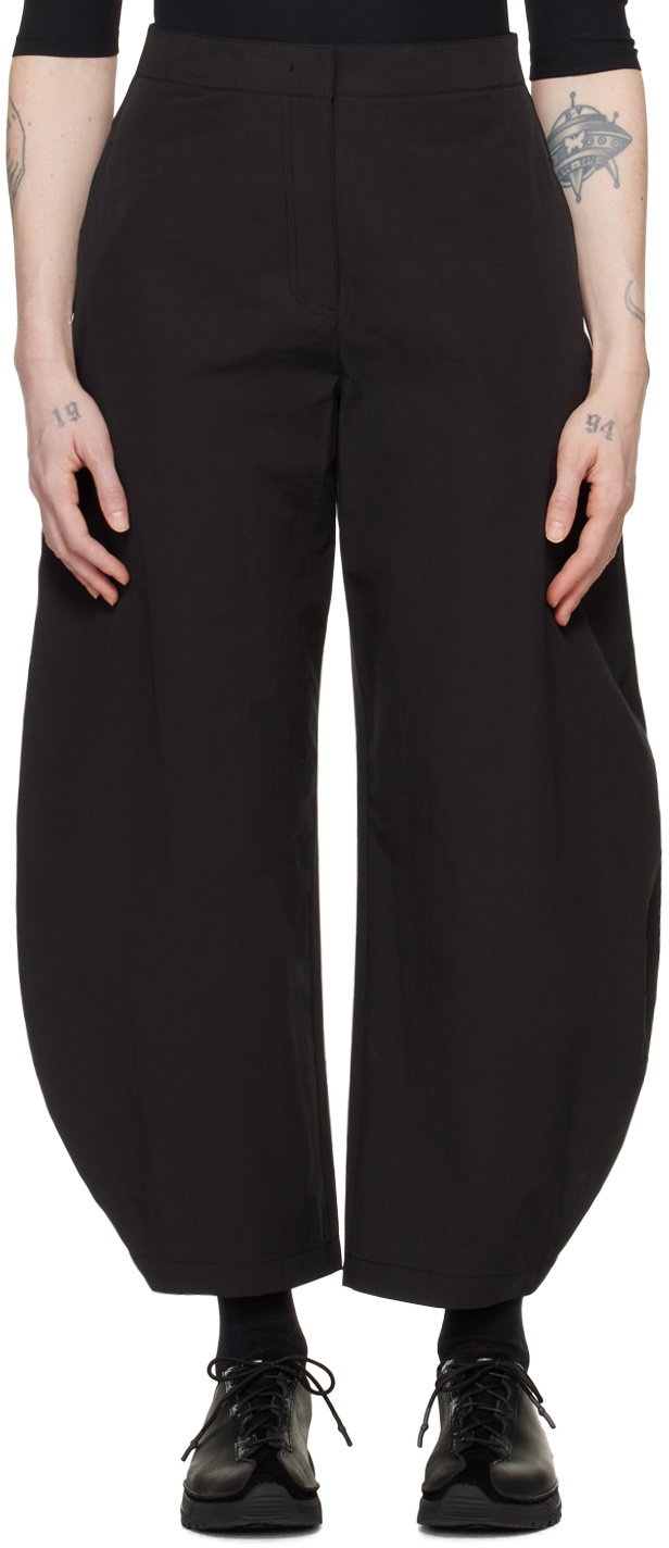 AMOMENTO Black Curved Leg Trousers AMOMENTO