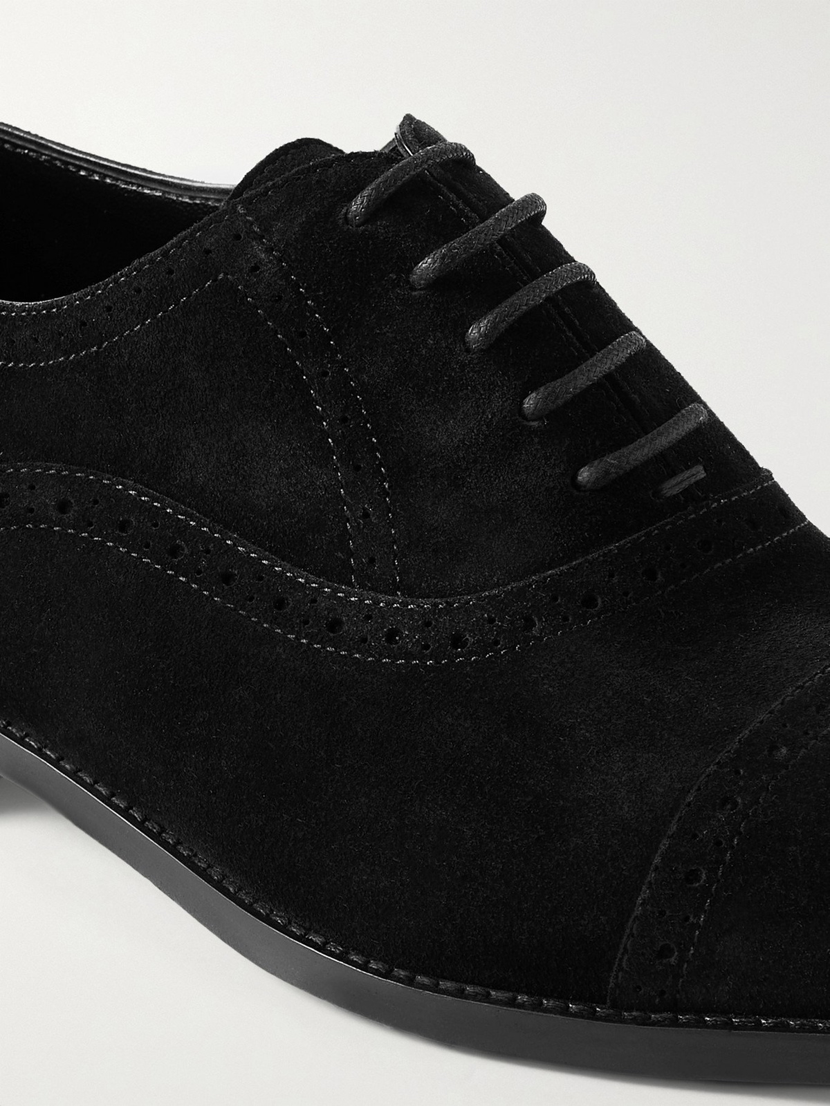 MANOLO BLAHNIK - Witney Suede Oxford Brogues - Black Manolo  display picture 3