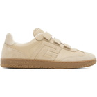 BALMAIN Beige 'Balmain Swan' Suede Sneakers