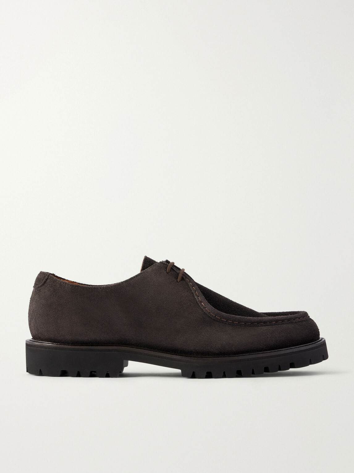 Mr P. - Suede Derby Shoes - Brown