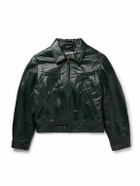 Enfants Riches Déprimés - Scorpio Rising Cropped Textured-Leather Jacket - Green