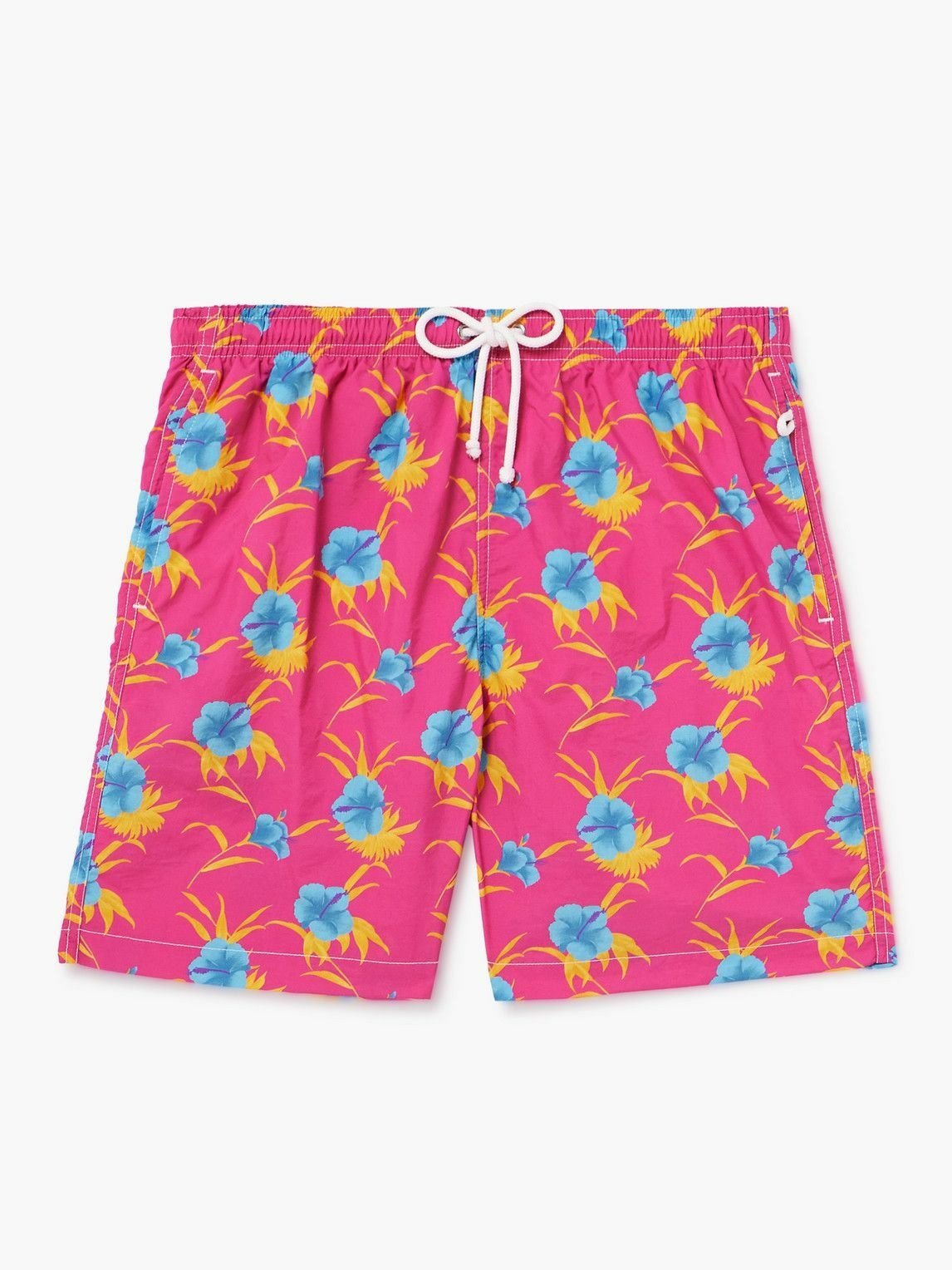 Photo: Anderson & Sheppard - Straight-Leg Mid-Length Floral-Print Swim Shorts - Pink