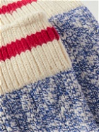 Thunders Love - Striped Ribbed Cotton-Blend Socks