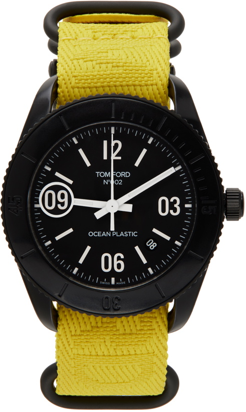 Photo: TOM FORD Yellow & Black 002 Ocean Plastic Sport Watch