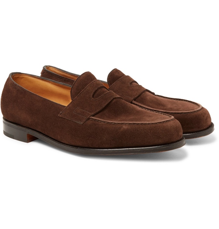Photo: John Lobb - Lopez Suede Penny Loafers - Brown