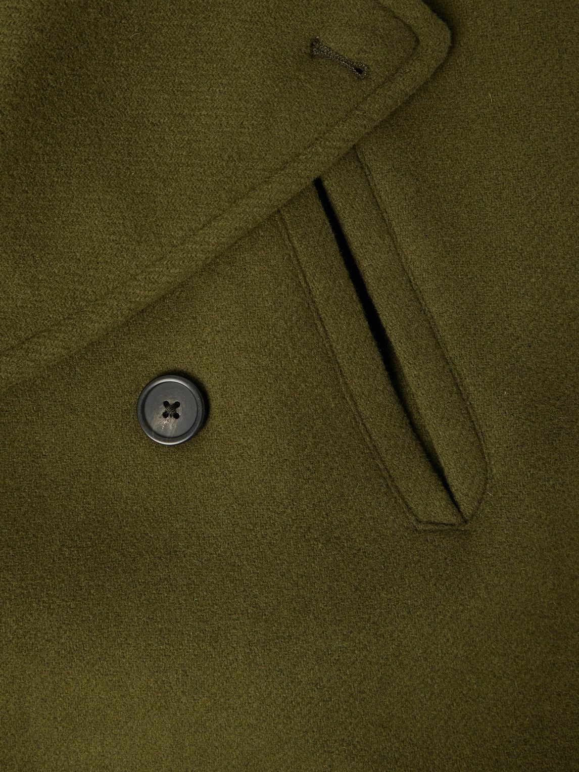 Officine Générale - Amir Double-Breasted Brushed Wool-Blend Coat - Green