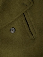 Officine Générale - Amir Double-Breasted Brushed Wool-Blend Coat - Green
