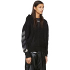 Off-White Black Brushed Mohair Hoodie