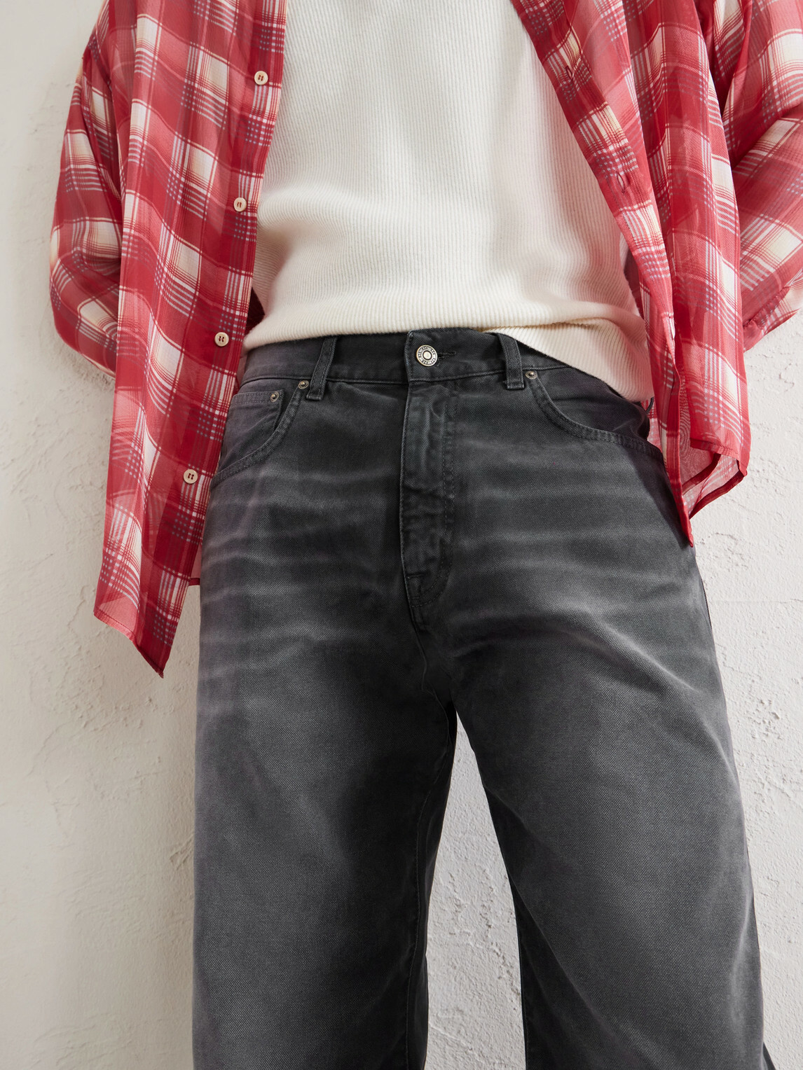 424 - Straight-Leg Cotton-Canvas Trousers - Black