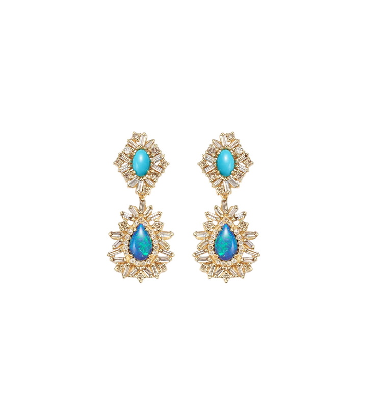 Photo: Suzanne Kalan 18kt gold (750/1000) earrings with gemstones