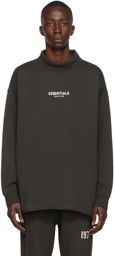 Essentials Black Relaxed Mock Neck Sweatshirt
