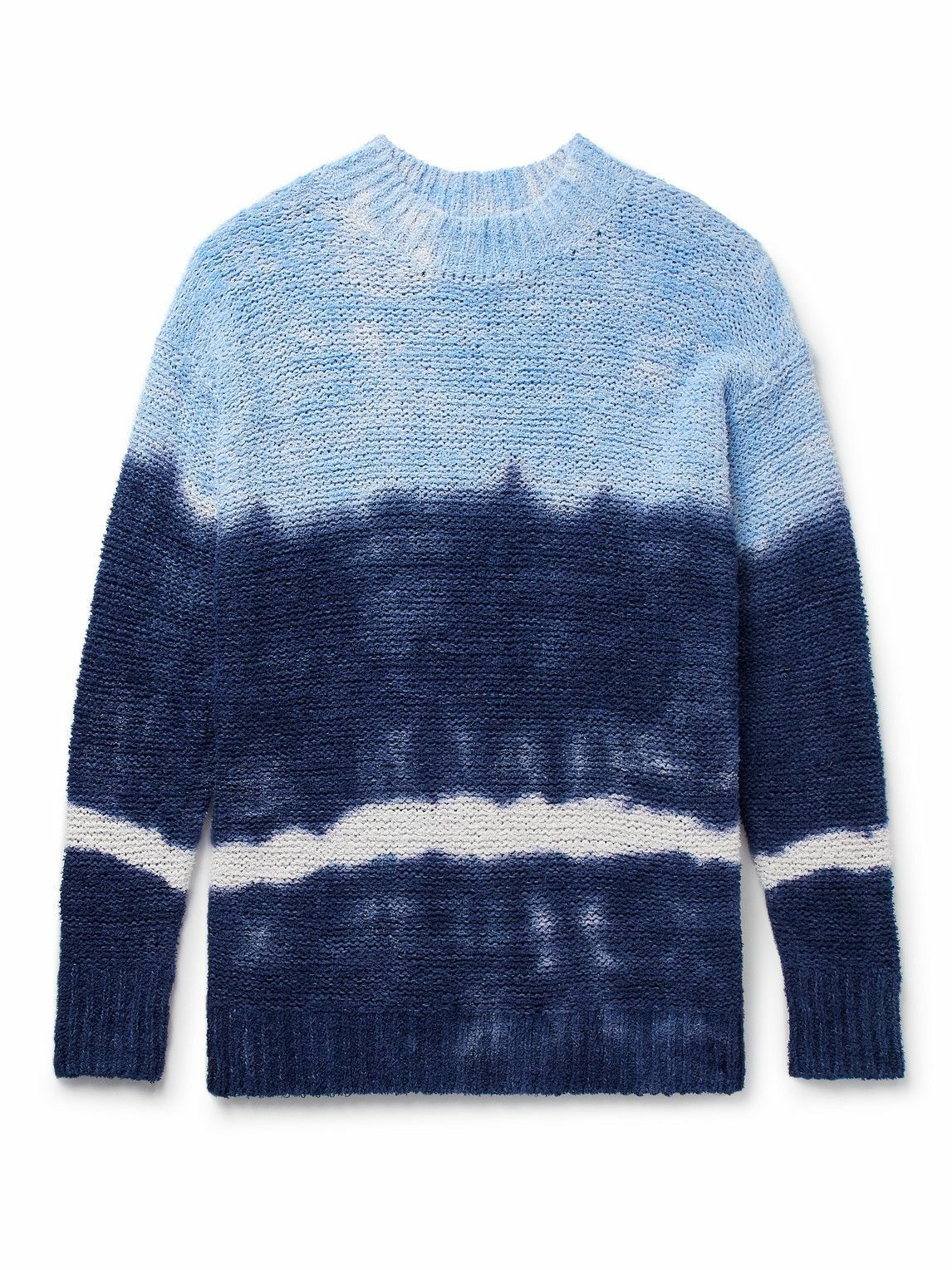 Photo: Isabel Marant - Tie-Dyed Cotton-Blend Sweater - Blue