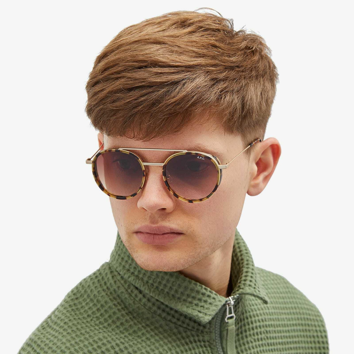 NICOchan A.P.C. Men's Nico Sunglasses in Hazelnut A.P.C.