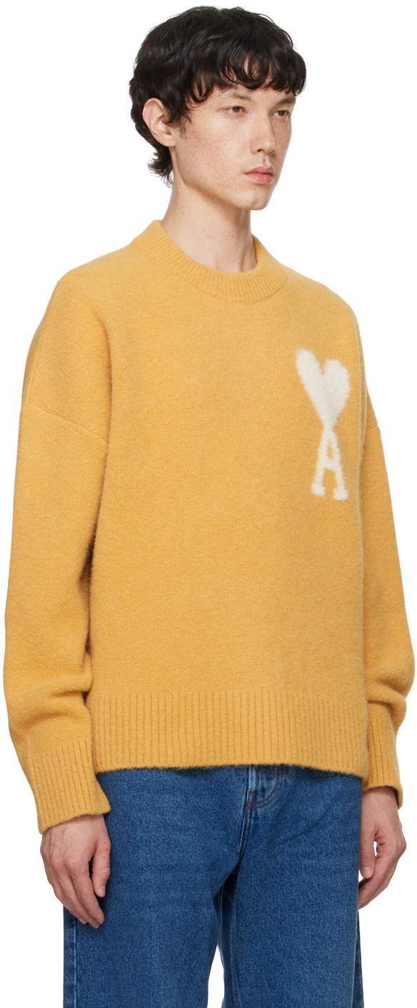 AMI Paris Yellow Ami De Cœur Sweater