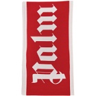 Palm Angels Red Knit Logo Scarf