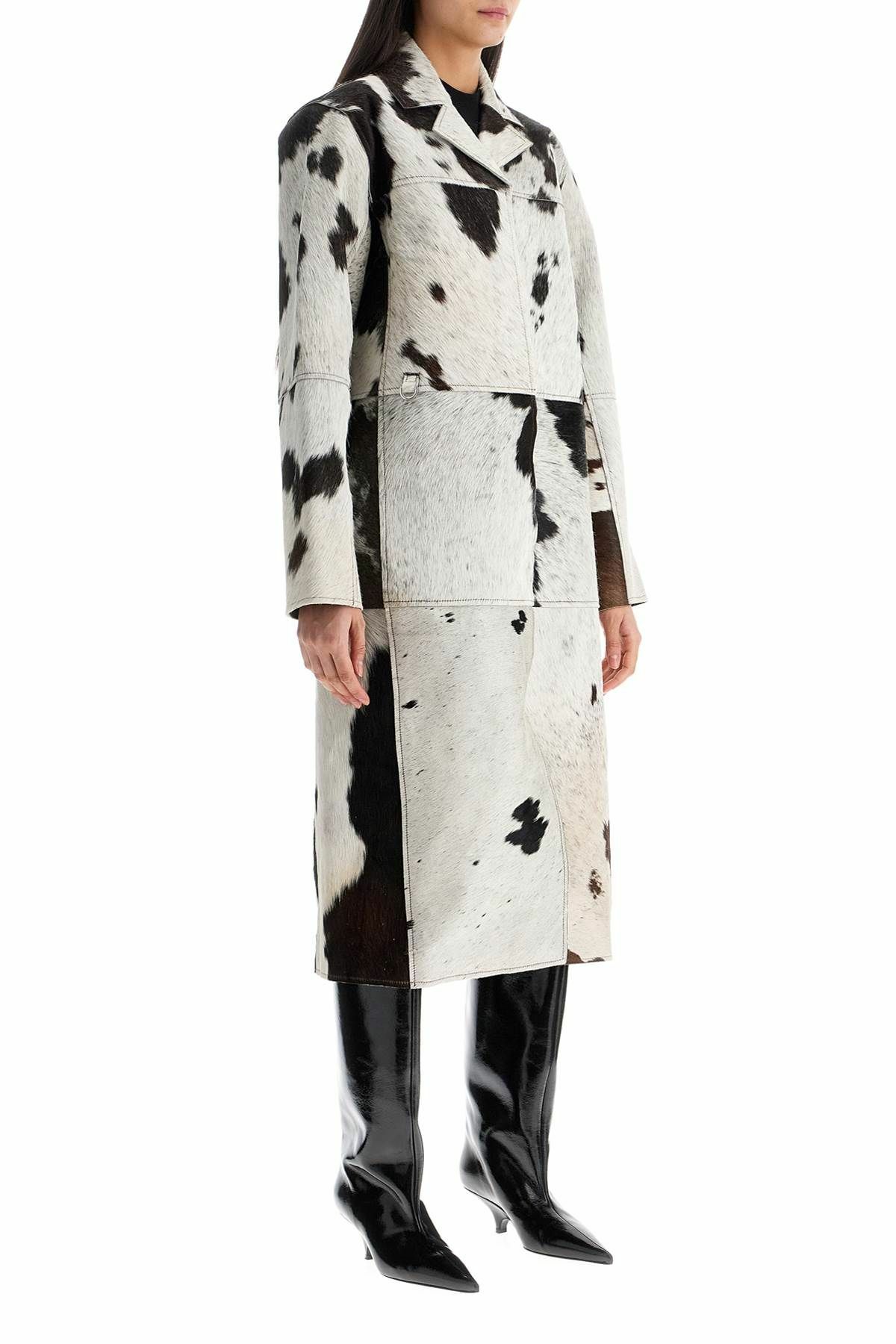 SAKS POTTS long gio coat in pony hair Brown