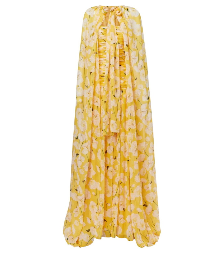 Photo: Carolina Herrera Gathered caped silk gown