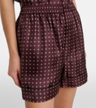 Saint Laurent Printed silk satin shorts