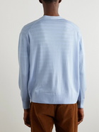 Maison Kitsuné - Logo-Appliquéd Wool Cardigan - Blue