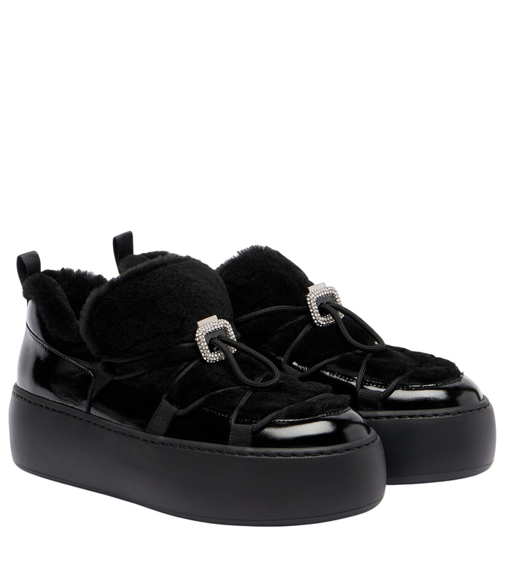 Photo: Roger Vivier Viv' Up shearling and patent leather sneakers