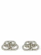 BALENCIAGA - Bb Xs Mini Logo Stud Crystal Earrings