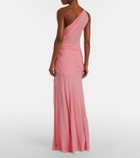 Alex Perry Gathered one-shoulder jersey gown